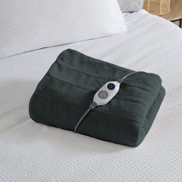 Electric Heated Throw Grey Home Bargains