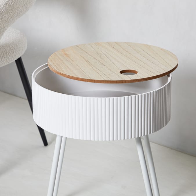 Home Collections Ribbed Storage Side Table