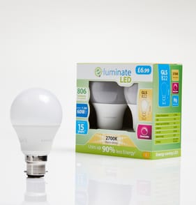E-Luminate LED GLS B22 Warm White Dimmable Light Bulb 2 Pack - 806 Lumens