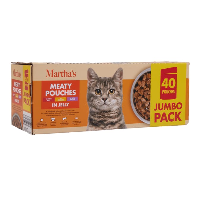 Martha's 40 x 100g Meaty Pouches In Jelly Jumbo Pack