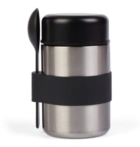  Kitchen Round Stainless Steel Food Container 400ml - Black