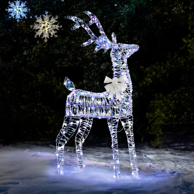 Prestige Mains Operated LED Iridescent Reindeer 1.5m - Cool White