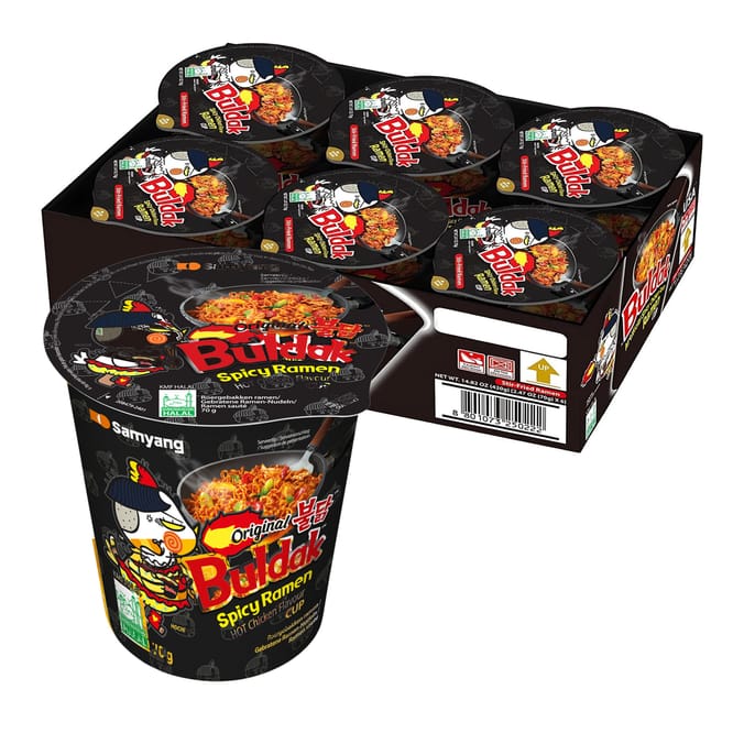 Buldak Spicy Ramen Hot Chicken Flavour Cup 70g - Original x6