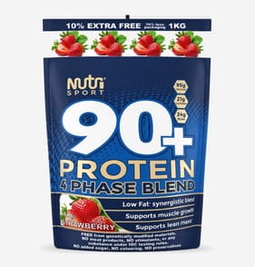 NutriSport 90+ Protein 4 Phase Blend 1kg - Strawberry