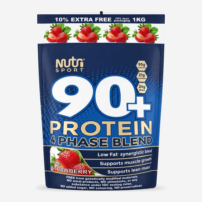 NutriSport 90+ Protein 4 Phase Blend 1kg - Strawberry