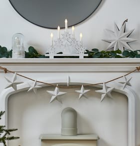 Nordic Spirit Metal Star Garland - White