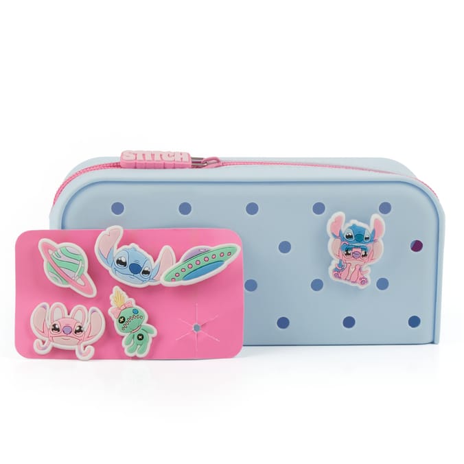 Stitch Silicone Pencil Case With Badges