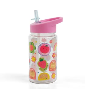   Back To School Bottle With Straw 400ml - Pink