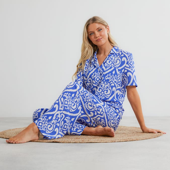 Originals Ladies Blue Printed Pyjama Set