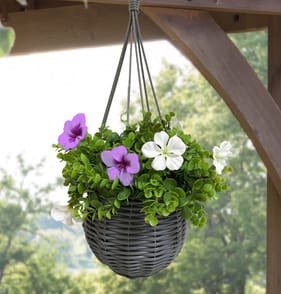 Jardin Artificial Willow Hanging Basket - Purple