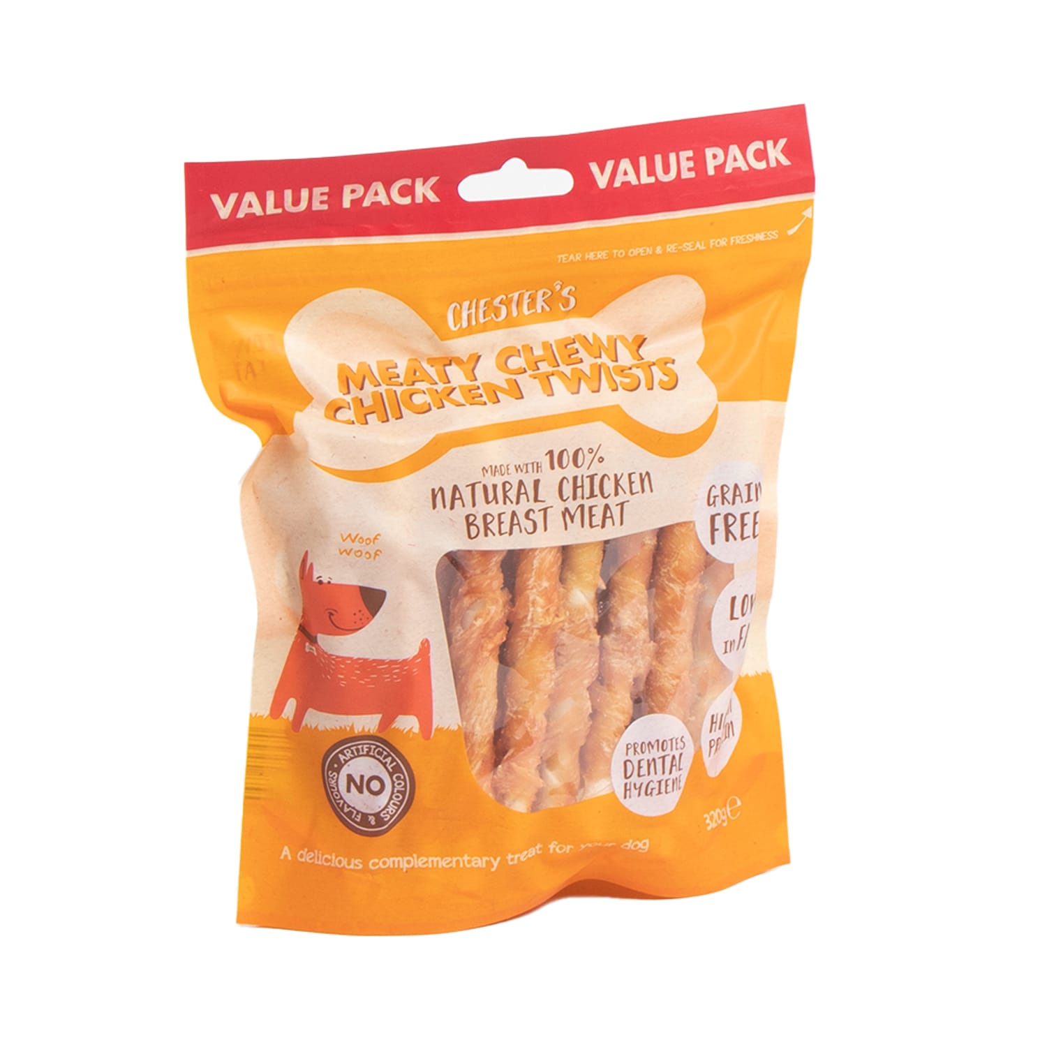 Chester's Meaty Chewy Chicken Twists 320g Home Bargains