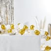Let's Party Balloon Table Runner - Gold/White