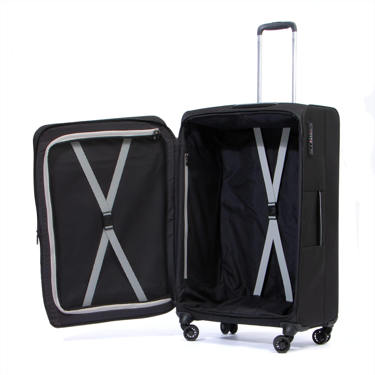 Salisburys Premium Soft Shell Expandable Suitcases - Black | Home Bargains