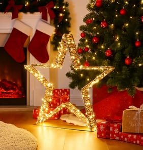 Prestige Mains Operated LED Standing Star 60cm - Gold