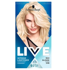 Schwarzkopf Live Intense Lightener Bleach Hair Dye Max Blonde 00B Permanent