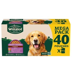 Winalot Meaty Chunks In Gravy Pouches Mega Pack 100g x40