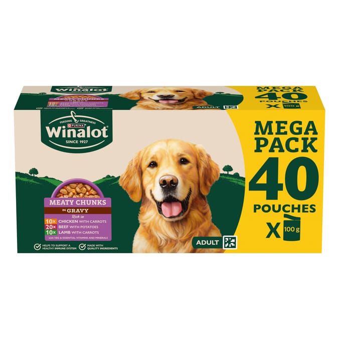 Winalot Meaty Chunks In Gravy Pouches Mega Pack 100g x40