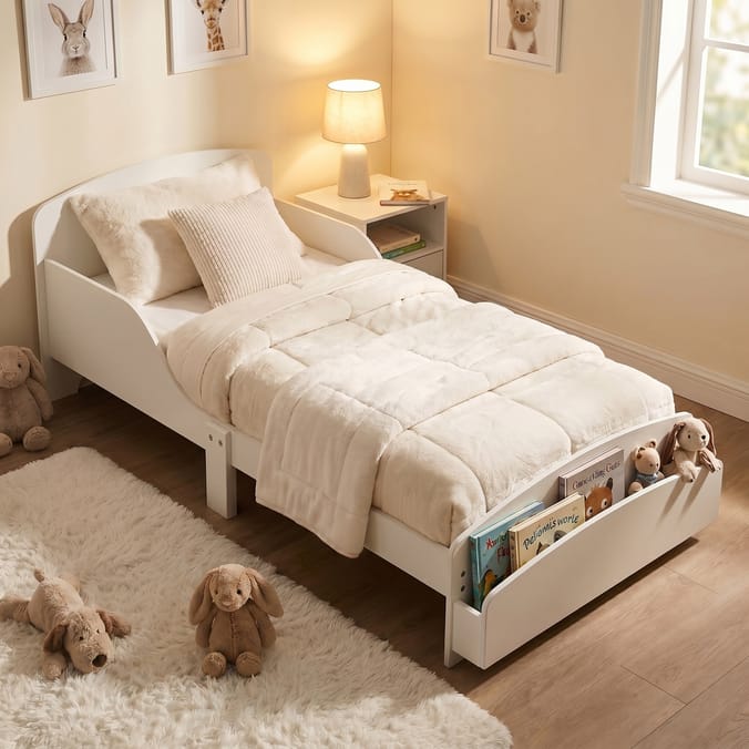 Liberty House Toys Toddler Bed With Built-In Bookshelf