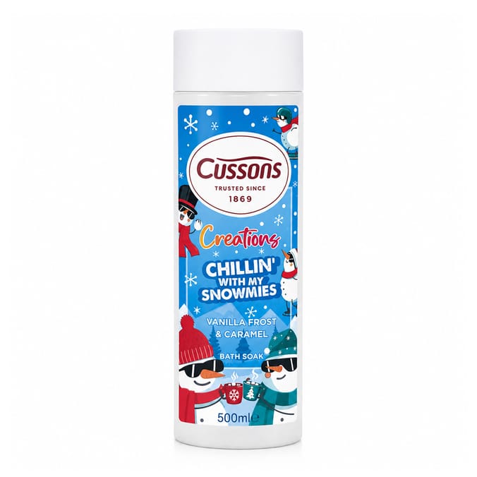 Cussons Creations Chillin With My Snowmies Bath Soak 500ml - Vanilla Frost & Caramel 