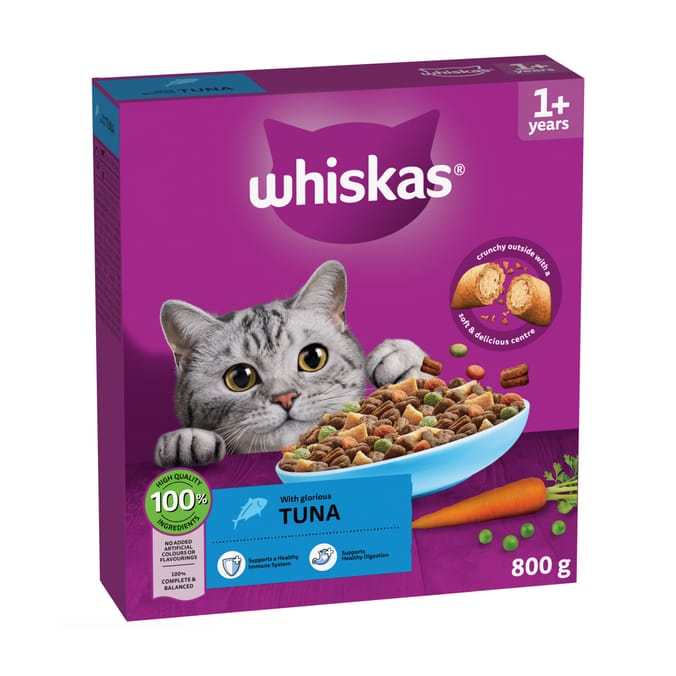 Whiskas 1+ Adult Dry Cat Food 800g - Tuna
