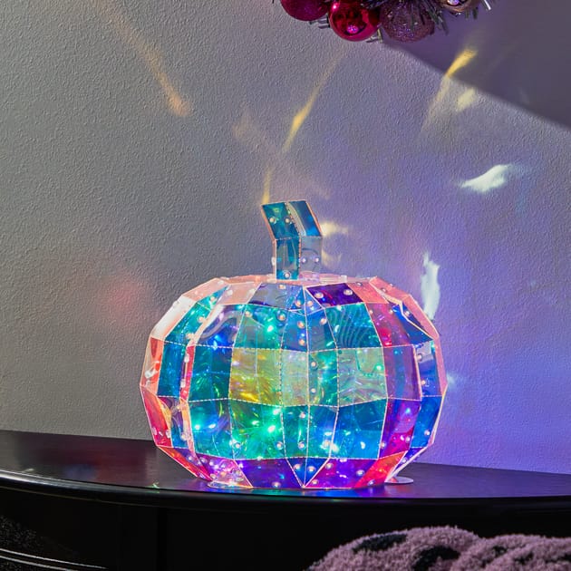 Hallow Scream Light Up Iridescent Pumpkin | Home Bargains