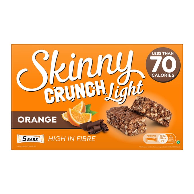 Skinny Crunch Light Bar 20g 5 Pack - Orange x10