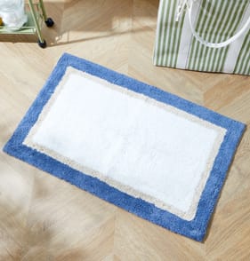 Tufted Boarder Bath Mat - Blue