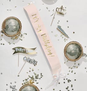 Let's Party Metallic Gold Birthday Sash