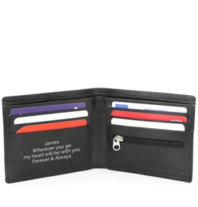 Personalised Black Leather Wallet