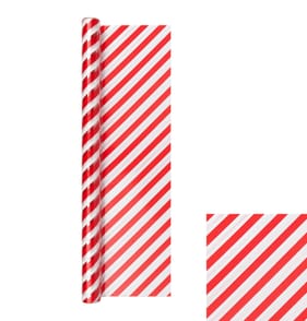 Festive Feeling Luxury 6M Cellophane Wrap - Candy Cane Stripes
