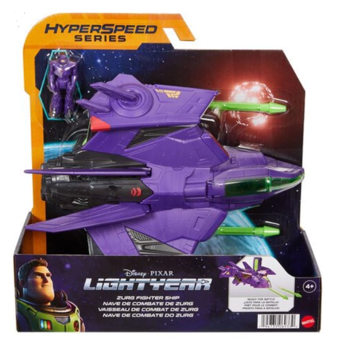 Disney Pixar Lightyear Zurg Fighter Ship & Zurg Figure