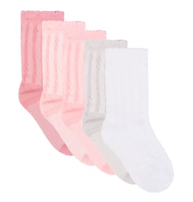 Pure Baby Pink Ribbed Socks 5 Pack
