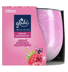 Glade Scented Candle Sleeved Vibrant Raspberries 120g