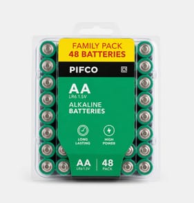 Pifco Alkaline Batteries 48 Family Pack - AA