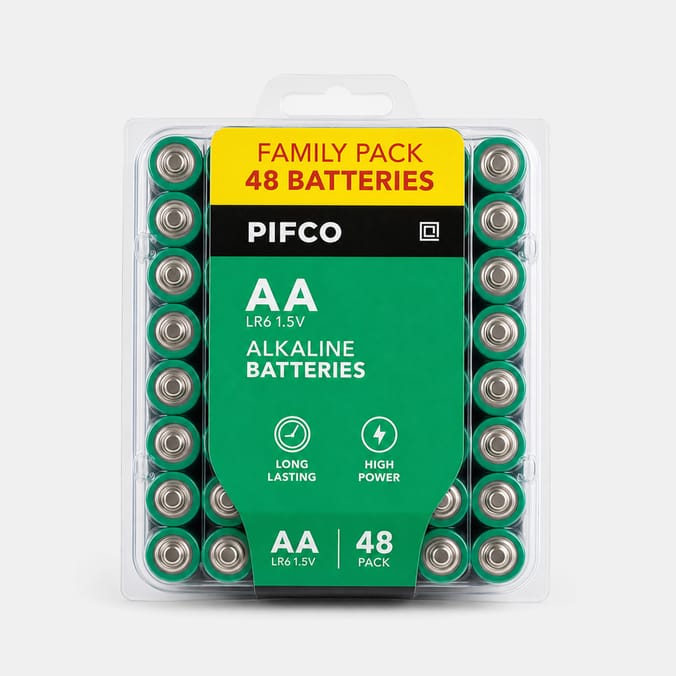 Pifco Alkaline Batteries 48 Family Pack - AA