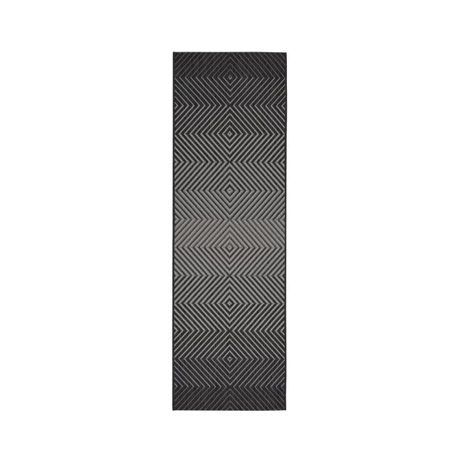 Essentials County Diamond Runner - Grey 60 x 180cm