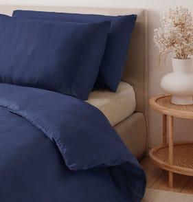 Cotton Rich King Navy Duvet Set