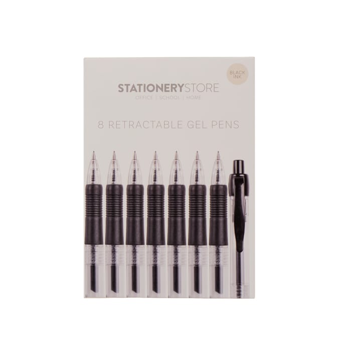 Stationery Store Retractable Gel Pens 8 Pack