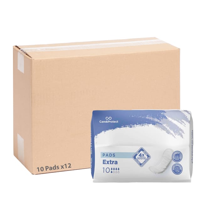 Care & Protect Pads Extra 10s: Case of 12 Packs