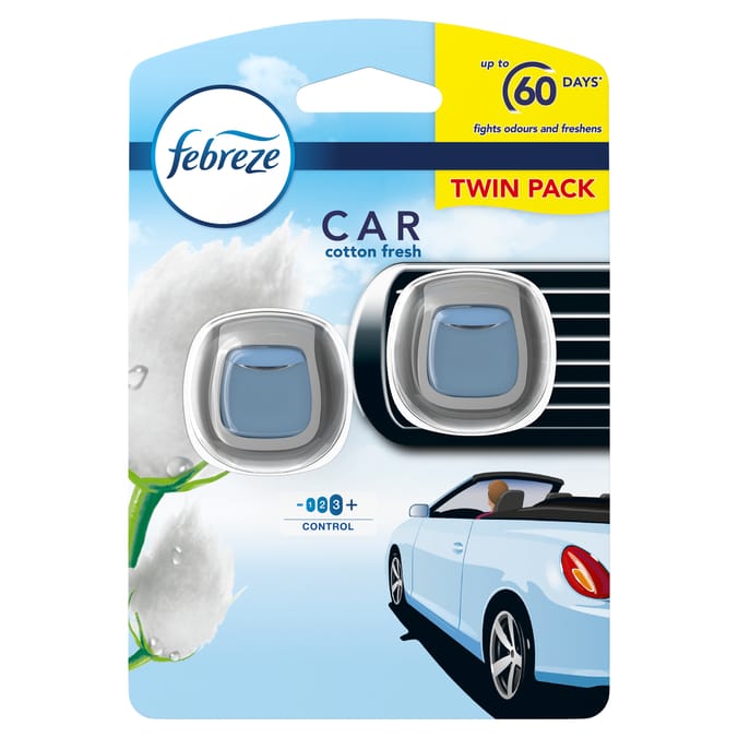 Febreze Car Air Freshener Cotton Twin Pack