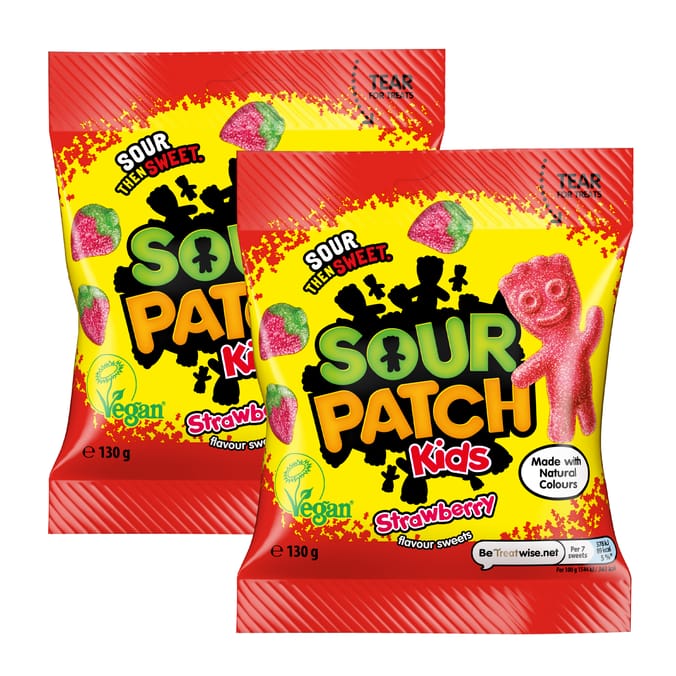 Sour Patch Kids Strawberry Sweets Bag 130g x2