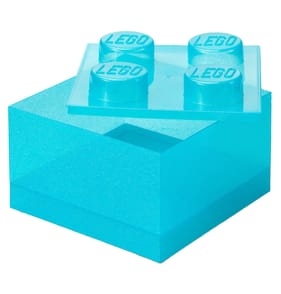 LEGO Brick Shaped Storage Box - Clear Light Blue