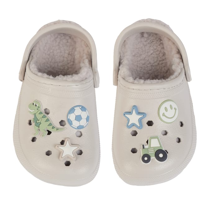 Originals Kids Grey Fleece Lined Clogs