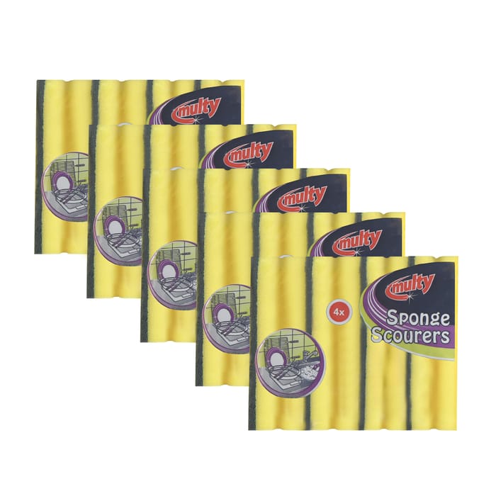 Multy Sponge Scourers 4 Pack x5