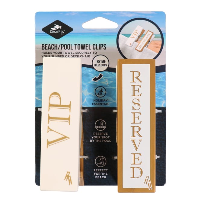 Logo Peg Beach Towel Clip 2 Pack