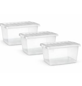 Everyday Essentials 20L Clear Storage Boxes 3 Pack