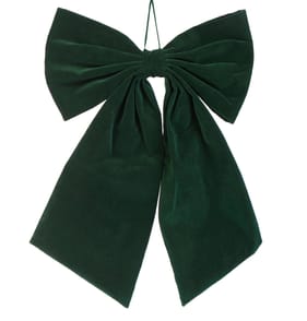 Winter Charm Large Velvet Bow - Green