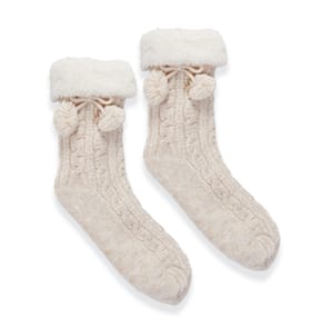 Originals Winter Cable Knit Fluffy Socks - Beige