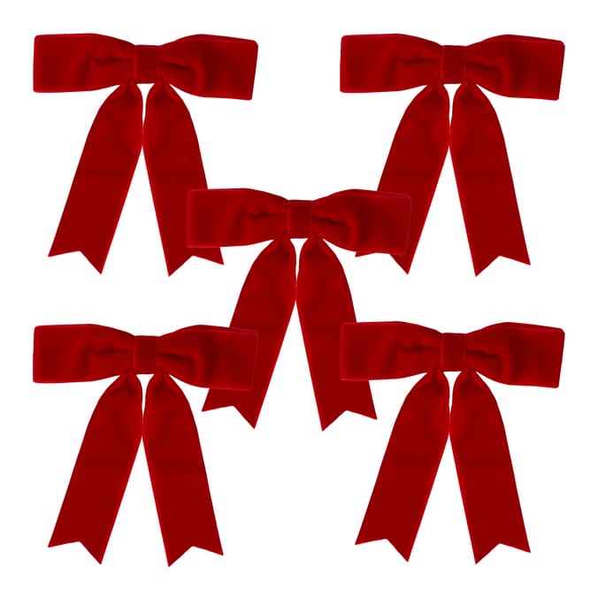 Winter Charm Velvet Bow 5 Pack