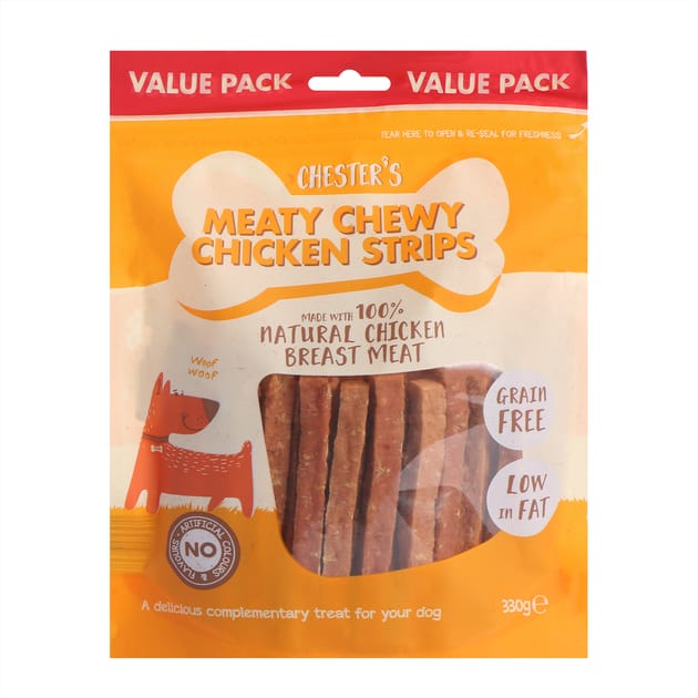 Chester's Meaty Chewy Chicken Strips 330g Home Bargains